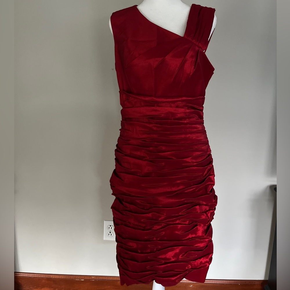 Calvin Klein One Shoulder Red Dress